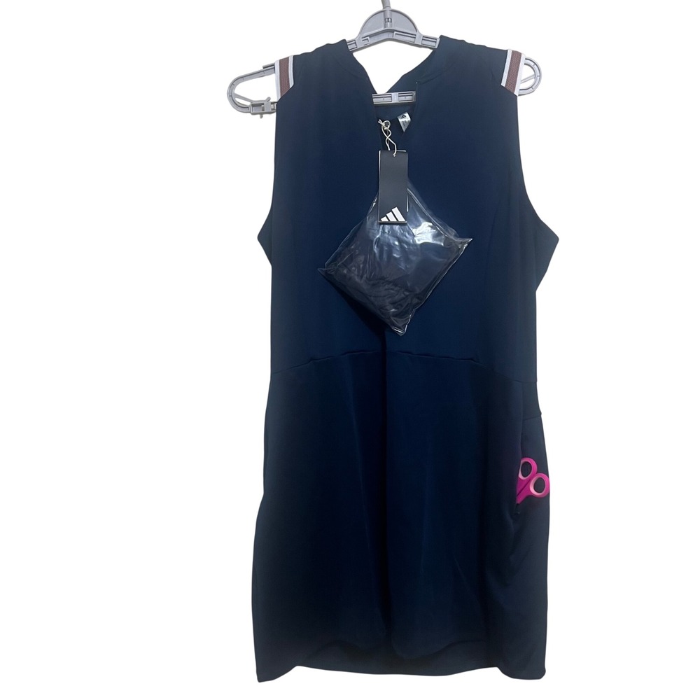 Adidas Golf Dress Women XL Navy New Racerback Sleeveless Pockets JE9942